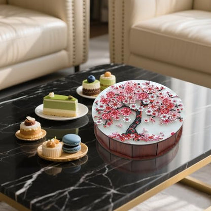 antor 5D Cherry Blossom Diamond Art Storage Box, DIY Wooden Jewelry Box Kit - color: Cherry Blossom Tree