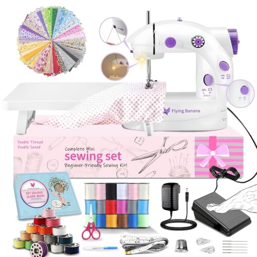 Mini Sewing Machine for Beginners-Maquina de Coser, Easy Automatic Sewing Machine with Extension Table, Household Electric Portable Sewing Tool with Sewing Kit, Small, for All Age, Kids or Adults - style: 202 Upgrade for Beginners