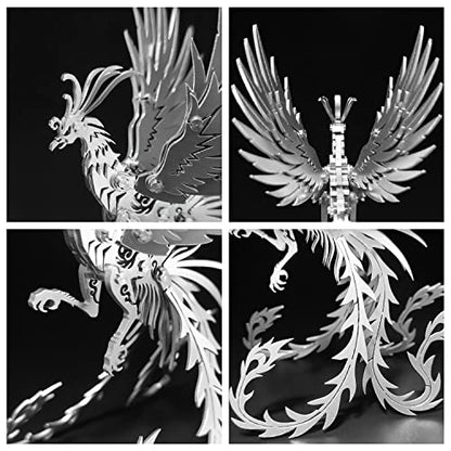 FILASLFT 3D Metal Puzzles for Adults,Mechanical Model Kit Undead Bird - color: B2-undead Bird-silvery