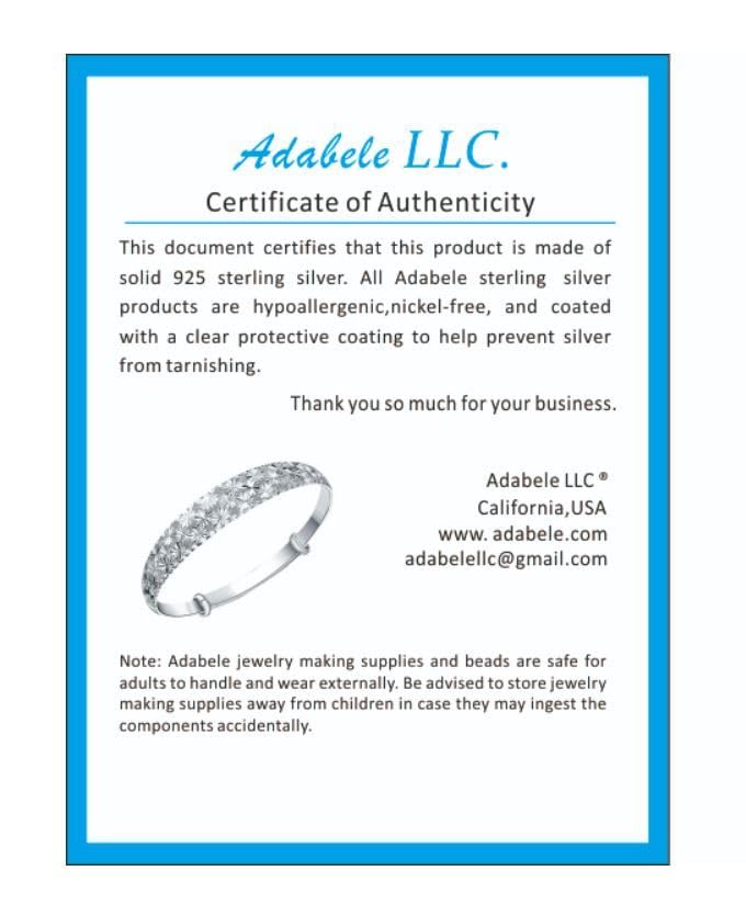 10pcs Adabele Real Sterling Silver Pendant Clasp Peg Bail 4mm/0.16 Inch Cap - color: Sterling silver, size: 4mm (0.16") Cap - 10pcs