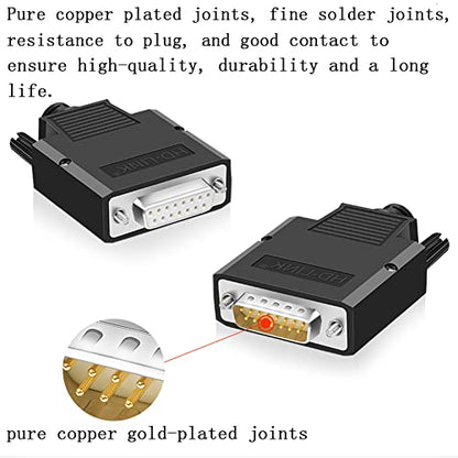 10PCS DB15 Solderless RS232 Serial to 15 pin Terminal Male Adapter - style: 10PCS Thin Male
