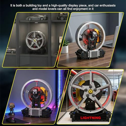 Motorized LED Race Car Wheel Hub Building Set 360°Rotate 578PCS Age 8+ - style: T2022