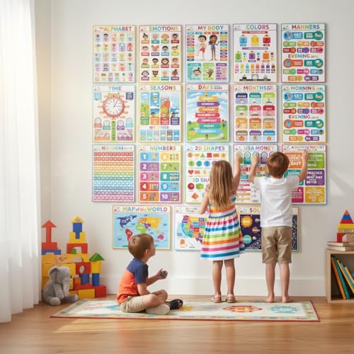 Sproutbrite 12 Pack 11" x 17" Academic Foundation & Early Learning Bundle - color: Educational Poster