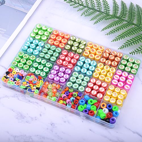 1000PCS Dinosaur Polymer Clay Beads Bracelet Making kit, 24 Style Cute Fun Beads Beads Charms for Jewelry Necklace Earring Making DIY Accessories for Women Girls - color: E1#Style 4