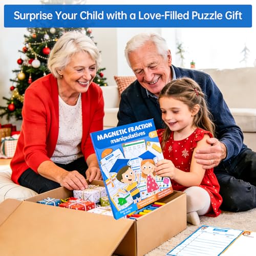 Montessori Magnetic Book Fraction Puzzle for Kids