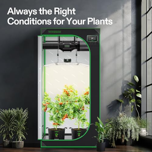 VIVOSUN GIY Smart Grow Tent System 3x3, WiFi-Integrated Grow Tent Kit, with Automate Ventilation and Circulation, Schedule Full Spectrum 200W LED Grow Light, and GrowHub E42A+Controller - size: 36"x36"x72"