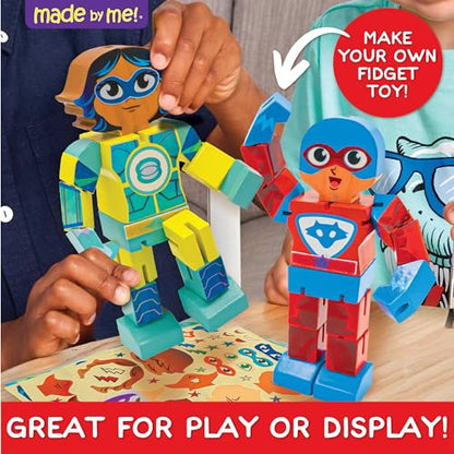 Made By Me Build & Paint Your Own Wooden Toys, DIY Wood Craft Kit, Easy to Assemble, Superhero Action Figures - style: Superheros