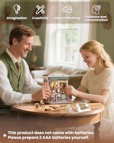 Book Nook Kit for Adults, DIY Miniature House Coffee Shop Booknook - color: Sunny Cafe