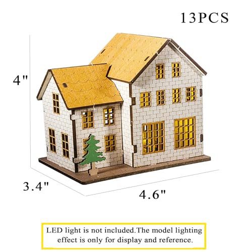 Log Cabin Mini House 3D Wooden Puzzle Model (9-in-1 (B)) - color: 9-in-1 (B)