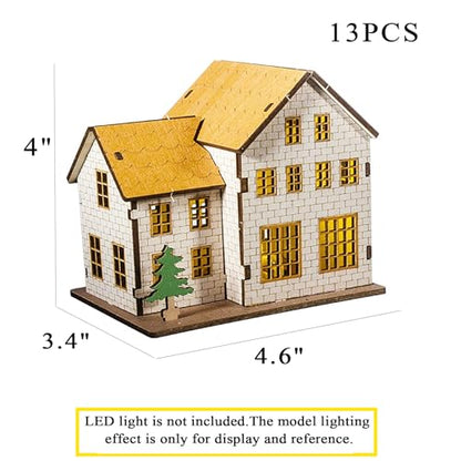 Log Cabin Mini House 3D Wooden Puzzle Model (9-in-1 (B)) - color: 9-in-1 (B)
