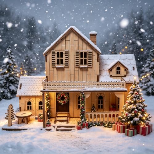 3D Wooden Puzzles for Adults, DIY Miniature Villa House Kit - color: Villa House