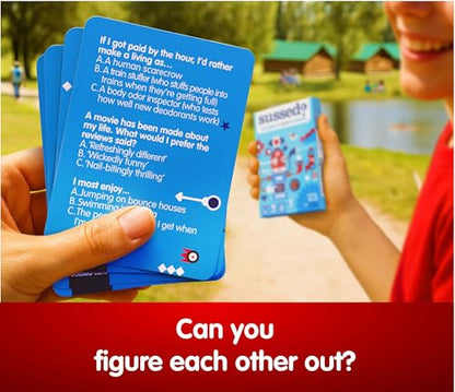 SUSSED The Wacky ‘What Would You Do’ Card Game - Social Fun for Teens - color: Cool Blue (Cool Life Questions Theme)