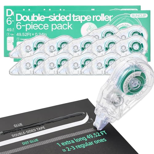 12-Pack Scrapbook Glue Tape Runner, 49.52ft No Residue Double-Sided - color: 12 Pack