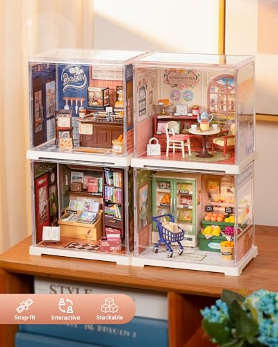 Rolife Super Creator Mini Series Tea-Break, DIY Plastic Miniature Kits Retail Store Series, Mini Model House Building Set for Teens Aged 14+, DIY Crafts/Hobbies for Adults (Honey Tea Lounge) - style: Honey Tea Lounge