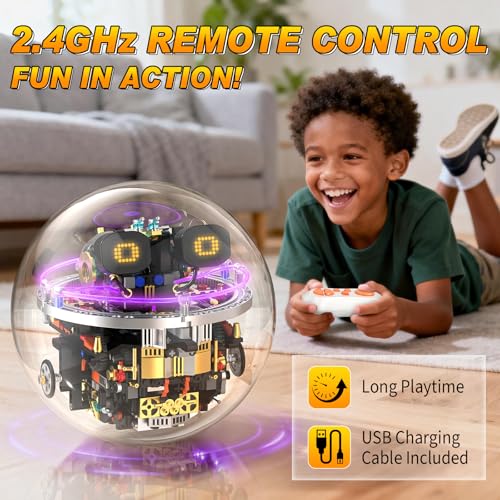 Transparent Spherical Robot Building Block Kit STEM Toys for Kids