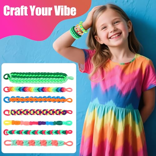 IQBOX 1000 PCS Fabric Loom Bands Refill Pack for Bracelet Making Kit - color: rainbow rubber band bracelet kit