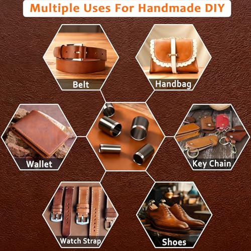 24 Pieces Leather Circle Cutter Tool Set, Hole Punch Tools with 1-15mm 20 25 30 35 40 45 50 55 60mm, High Carbon Steel Round Cutting Dies, Hole Punch Tool Kit for DIY Leather Crafts - size: 24 Sizes