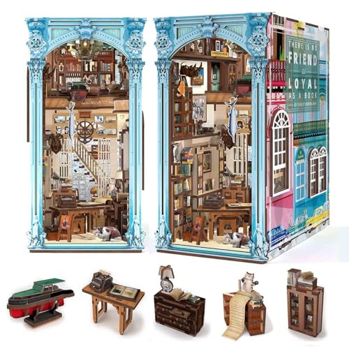 CCCDF Book Nook Kit, DIY Miniature House 3D Wooden Puzzle for Adults - color: Hemingway House