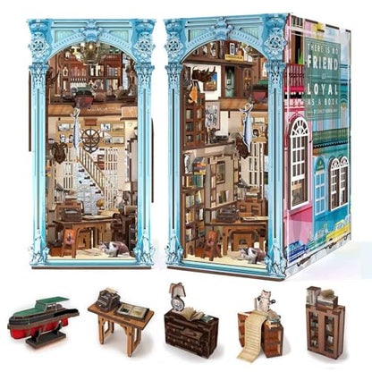 CCCDF Book Nook Kit, DIY Miniature House 3D Wooden Puzzle for Adults - color: Hemingway House