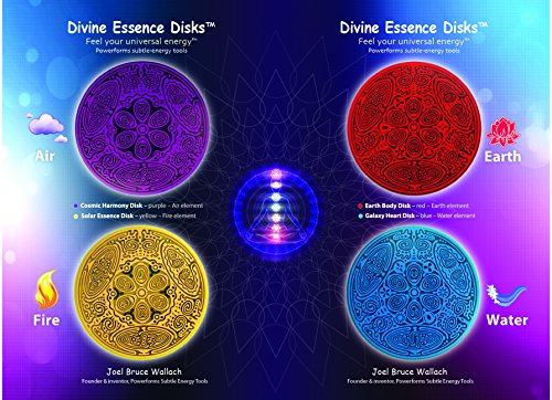 4 Element Disks: Fire, Water, Earth, Air–Freedom, Stability, Energy & Flexibility, Balance Your Astrology, Feng Shui Home, Bedroom-Geometric Copper Antenna Powerforms Divine Essence 3"Dia(Save $12.60)