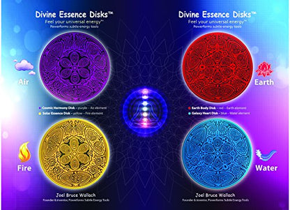 4 Element Disks: Fire, Water, Earth, Air–Freedom, Stability, Energy & Flexibility, Balance Your Astrology, Feng Shui Home, Bedroom-Geometric Copper Antenna Powerforms Divine Essence 3"Dia(Save $12.60)