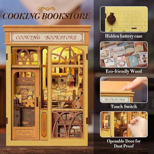 Fsolis Book Nook Kit - DIY Miniature House Kit - color: Cooking Bookstore