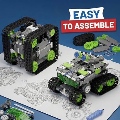 DOLIVE 5 in 1 STEM Robotics Kit, Building Block Set for Kids Ages 8-14, Remote Control and App Controlled Robot/Tank/Transporter/Scout/Engineering Vehicles, Birthday Gift for 8 9 10 11 12+ Years Old