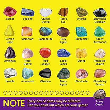 Piano Potato Rocks Collection 25PCS Rock and Mineral, STEM Geology Toy 6-12 - style: Gems