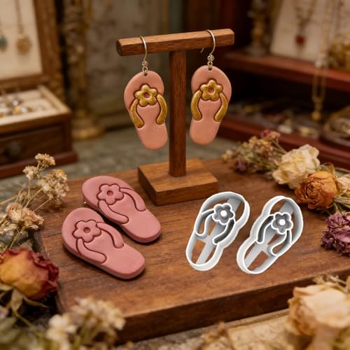 9 Pcs Summer Ocean Polymer Clay Cutters Set - Surfboard, Flip Flop & Sea Themed Clay Cutters for Polymer Clay Jewelry Making, Earring & Craft Supplies - color: Surfboard