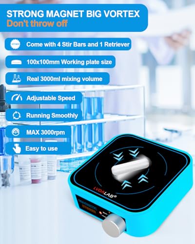 3000RPM Magnetic Stir Plate, Mini Scientific Stirrer, 3000ml - Blue - color: Blue