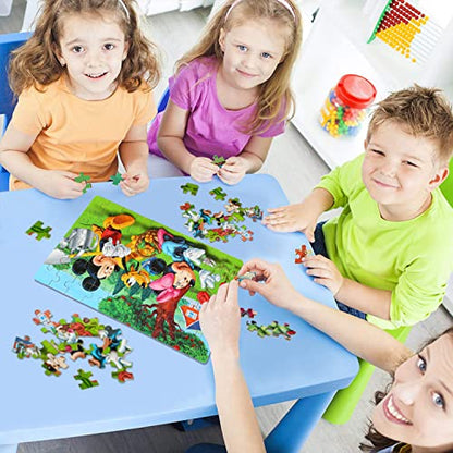 LELEMON Puzzles for Kids Ages 4-6, 60 Piece Puzzles for Kids in Metal Box - color: Cute Animal