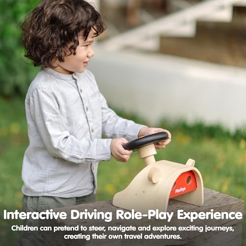 PlanToys® Wooden Driving Console Montessori Kids Pretend Play Dashboard Toy - color: Driving Console