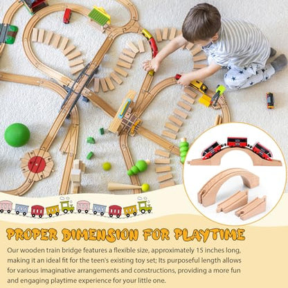 Kigley Wooden Train Track Expansion Accessories Bridge Set