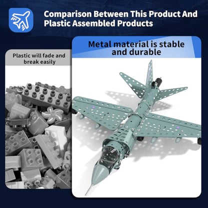 Model Airplane STEM Building Projects Toys - DIY Building STEM Projects Toys for Kids Boys Girls Ages 8-12-16, Assembly Science Kit Model Plane Birthday Gift Toy for Kids Boys 8 9 10 11 12 Years Old - style: 821-4