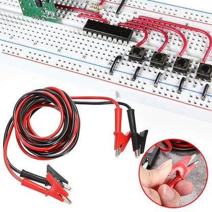 Sumnacon 2 Pcs Dual Ended Crocodile Alligator Clips with Wires,6.6 ft/2m - size: 2 m