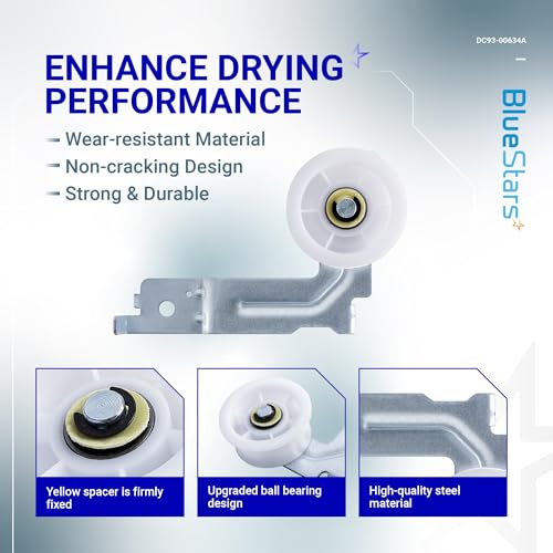 BlueStars 6602-001655 Dryer Drum Belt & DC93-00634A Idler Pulley & Clip