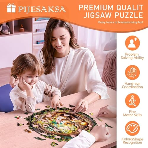 Squirrel in the Cave Wooden Puzzles for Adults 300 Pieces, L-13.4 * 13.1in - size: Large