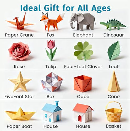 Koogel 250 Sheets Origami Paper Craft Kits, 6"x 6" with Origami Book