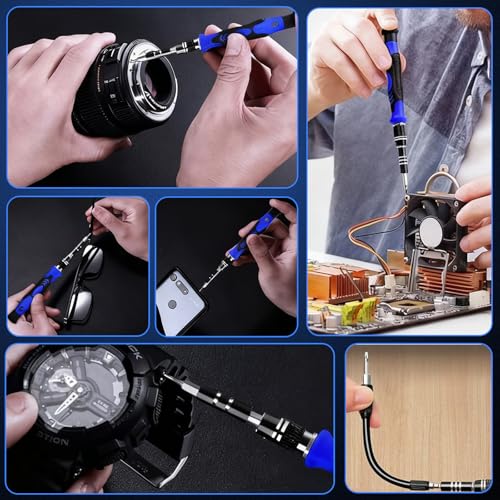 142Pcs Precision Screwdriver Set for Electronics–Multi-Bit Repair Tool Kit for iPhone,MacBook,Laptop,Tablet,PS4,Xbox,Nintendo|Magnetic Mat,ESD Tweezers,Suction Cup&Spudger|Comes with Repair Tool Bag - color: 142 Pcs
