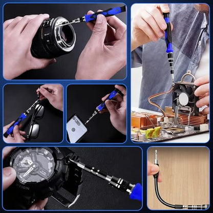 142Pcs Precision Screwdriver Set for Electronics–Multi-Bit Repair Tool Kit for iPhone,MacBook,Laptop,Tablet,PS4,Xbox,Nintendo|Magnetic Mat,ESD Tweezers,Suction Cup&Spudger|Comes with Repair Tool Bag - color: 142 Pcs