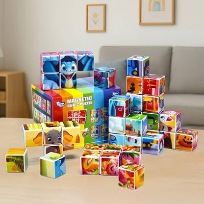 Pairez Toys Magnetic Blocks for Kids, 6 Theme Puzzle Cube Sets - color: All 6 Sets