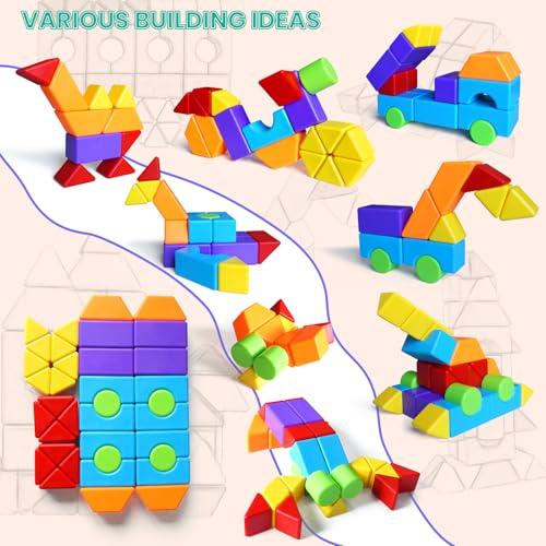 Large 3D Shape Magnetic Building Blocks, 36PCS, 1.65 Inch for Kids Ages 4+ - color: 36 Pieces