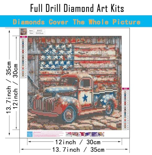 CHWGLFGG 5D Truck Diamond Art Kits for Adults Beginners 13.7x13.7inch - color: JK452-A