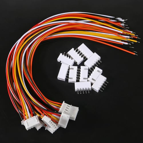 ACEIRMC 40Pairs JST-XH Connector Kit, XH 2.54mm 2/3/4/5 Pin Header Male and Female Connectors Plug Adapter with Flat Wire Cable 200mm 26AWG Compatible with JST XH (2/3/4/5P/Set) - color: 2/3/4/5P/Set