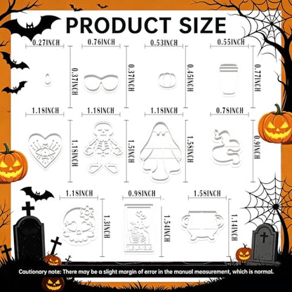 11 Pcs Spooky Halloween Polymer Clay Cutters Set - Skeleton, Skull & Tarot Themed Clay Cutters for Polymer Clay Jewelry Making, Fit Halloween Party Gift - color: Geometry-11pcs