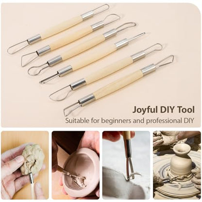 Tovotum 14PCS Ceramic Pottery Clay Sculpting Carving Modeling Tools Set