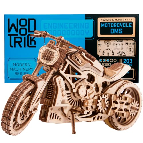 Wood Trick Motorcycle 3D Wooden Puzzles for Adults to Build