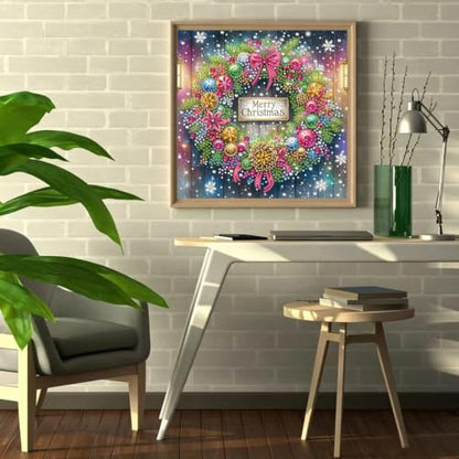 Christmas Wreath 5D Diamond Art Painting Kits for Adults 12 x 12 inch - color: SH183