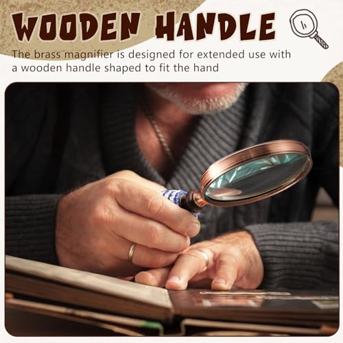 Yunsailing 2 Pack 10x Vintage Handheld Magnifying Glass
