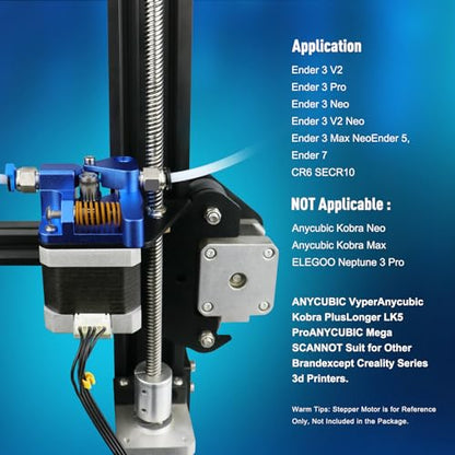 3D Printer Extruder for Ender 3 Dual Gear Filament Bowden Extruder, Aluminum Drive Feeder Upgrade Kit,Compatible with Creality Cr-10s Cr10s Pro Ender-3 Ender 3pro Ender 5 (Dual Gear Extruder)